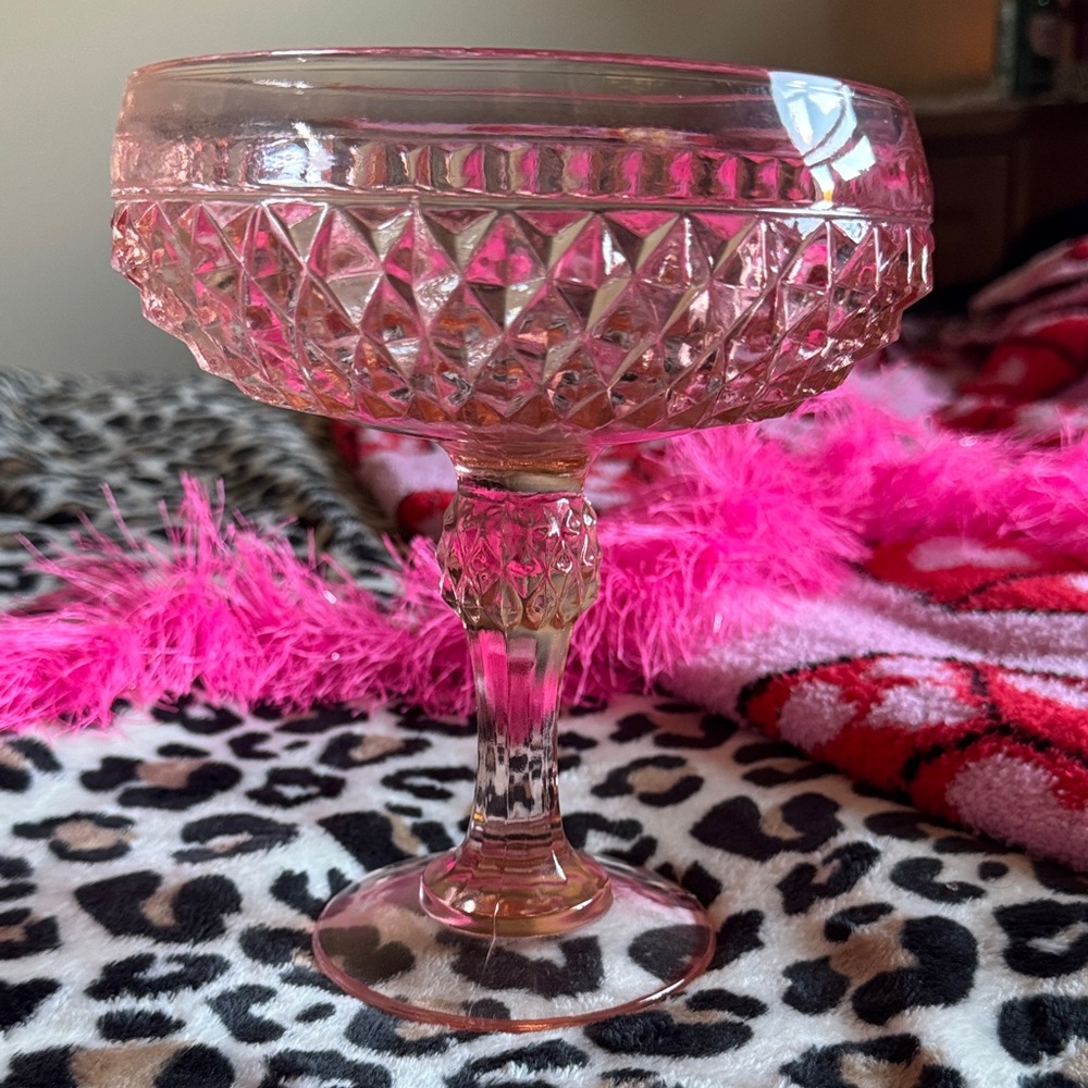 Valentines Day Elegant Pink Glass Goblet